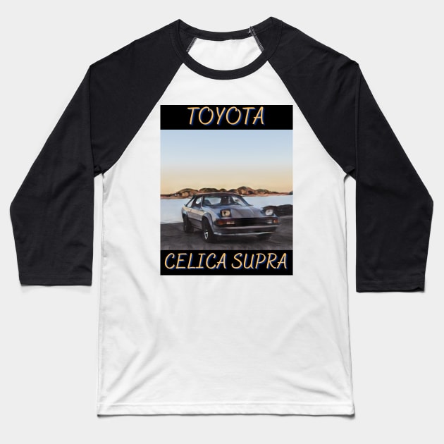 Celica Supra Cartoon - Design Baseball T-Shirt by Trevor1984